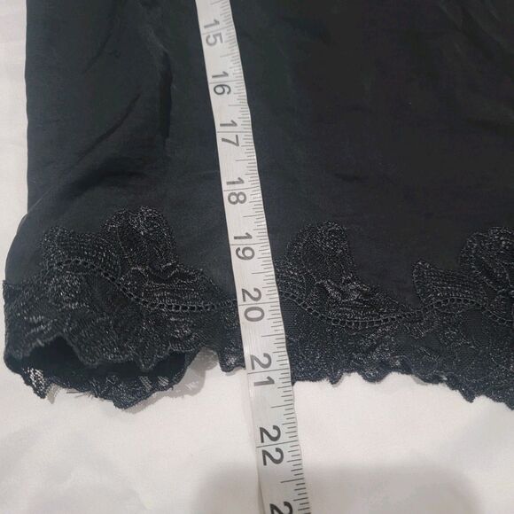 Y2K Forever 21 Womens Tank Top Cami Size Small Black Lace Floral Trim Whimsigoth - Picture 5 of 6